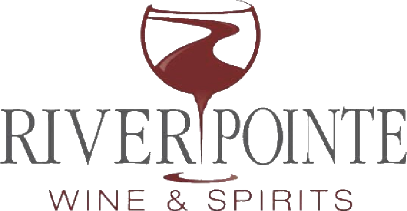 RiverPointe Wine & Spirits logo with a stylized wine glass featuring a flowing wine ribbon above the words “RIVERPOINTE WINE & SPIRITS”.